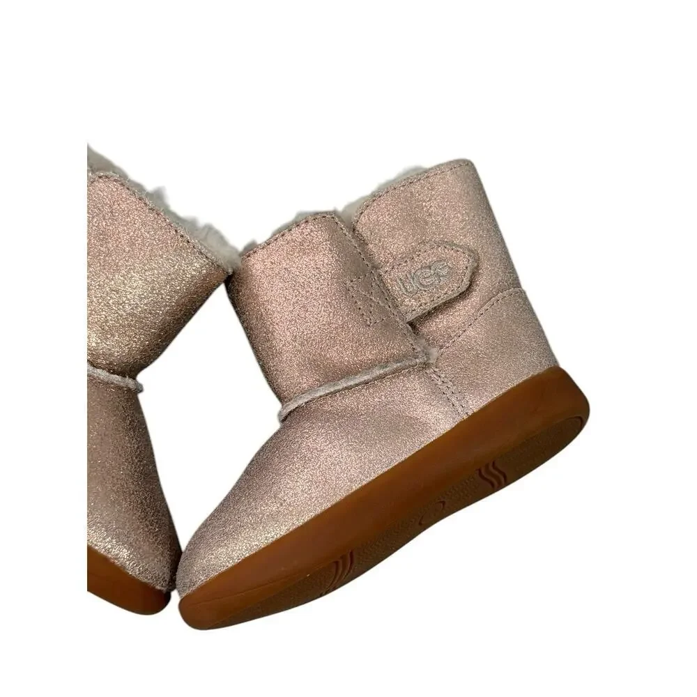 UGG Kids Keelan Metallic Glitter Fashion‎ Boot - Rose Gold - 1123351T Sz 6